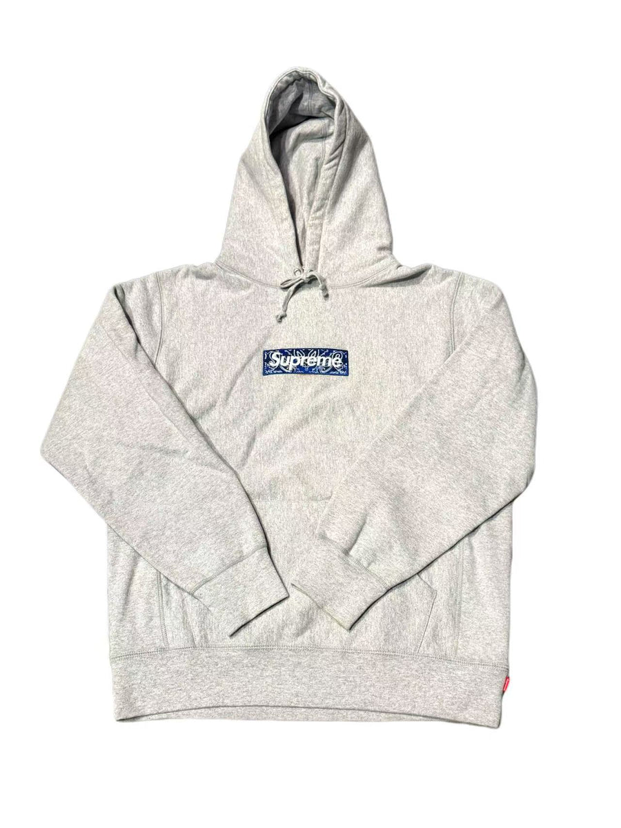 Supreme Bandana Box Logo Hooded Sweatshirt (Heather Grey