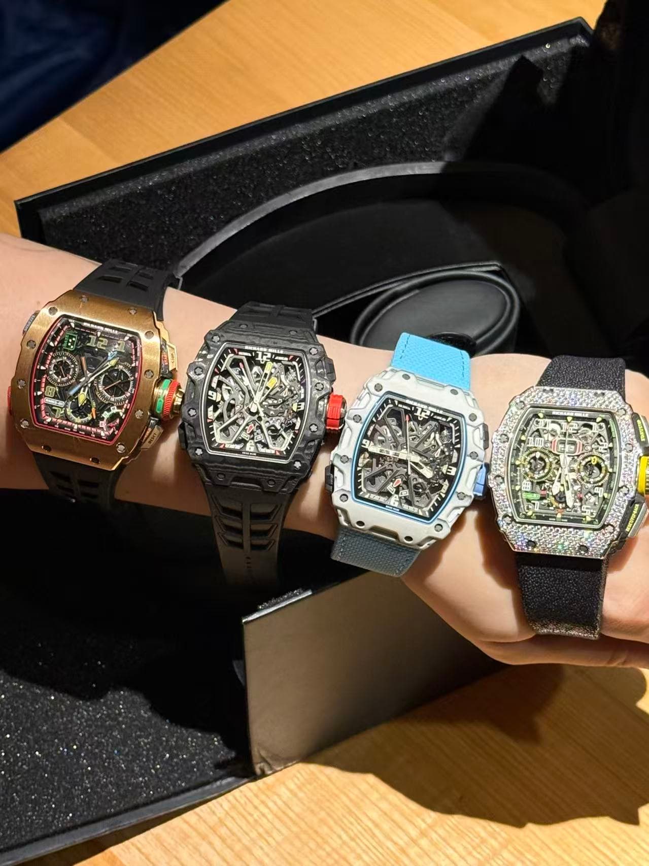Luxury watches displayed at the SAVAGE showroom