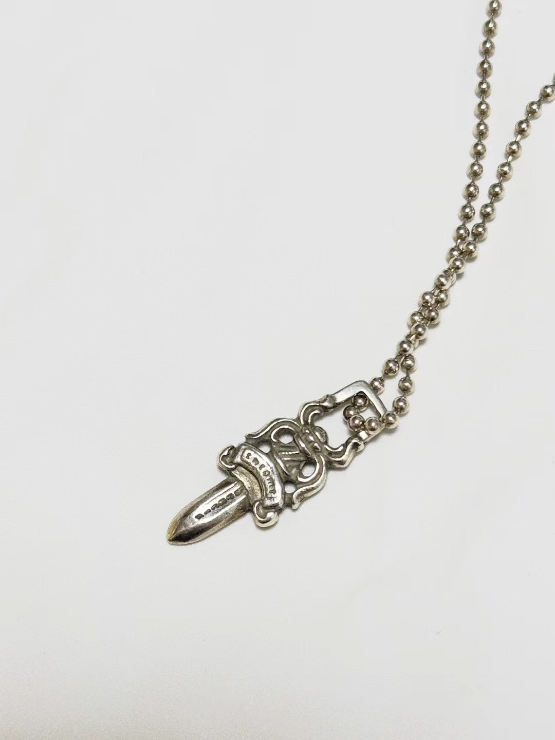 Chrome Hearts Dagger Pendant Necklace Silver Knife