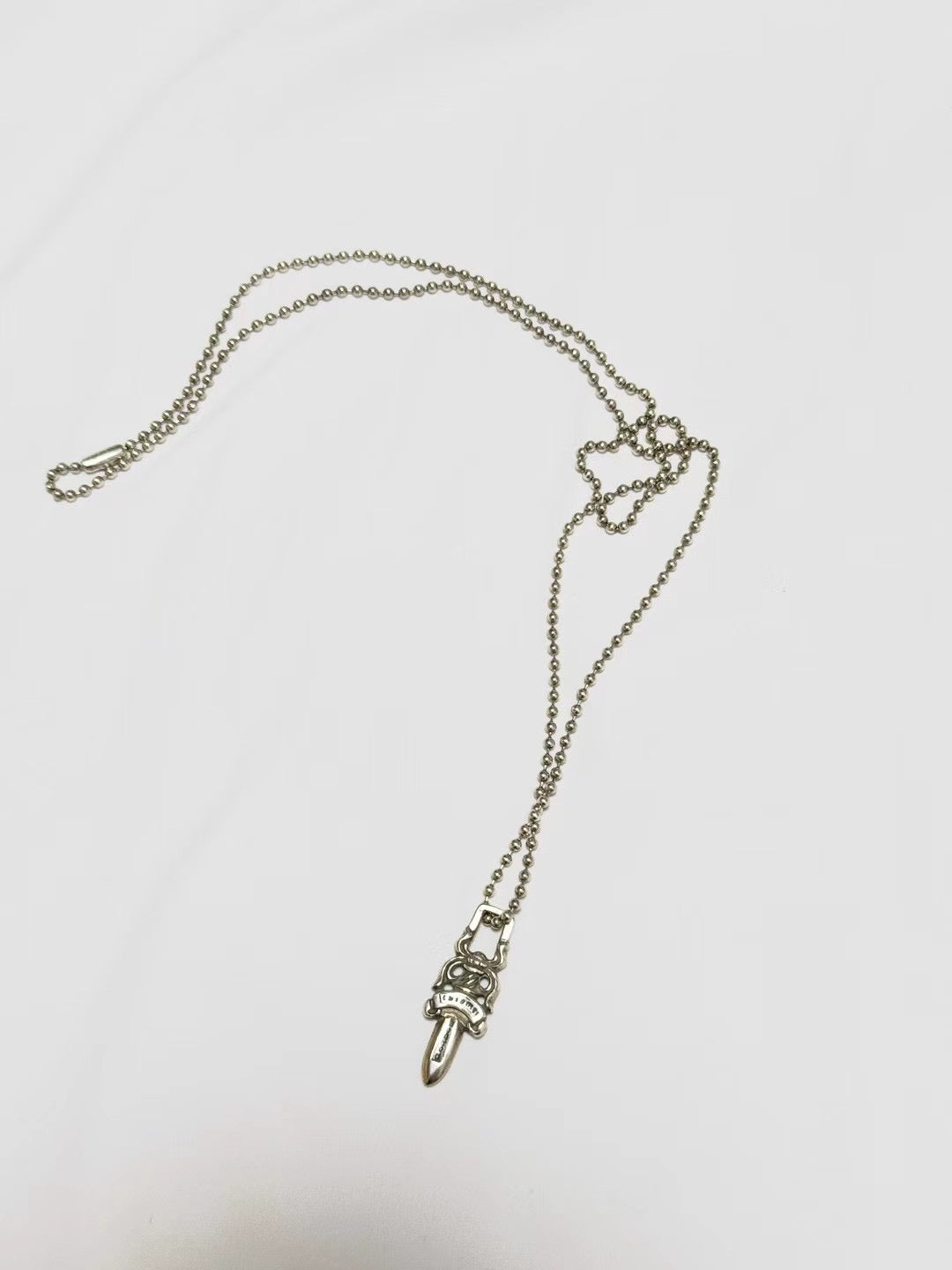 Chrome Hearts Dagger Pendant Necklace Silver Knife