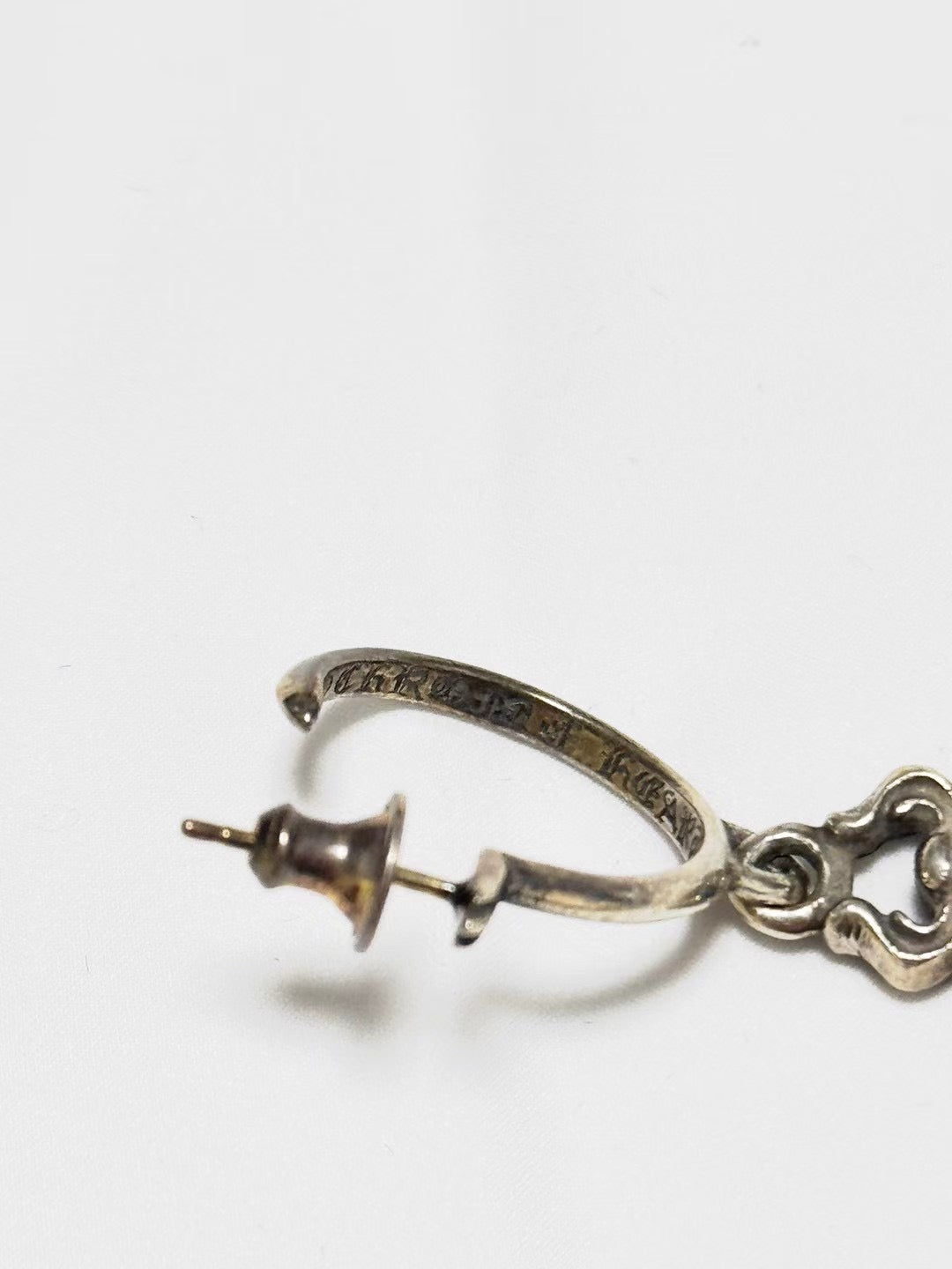 Chrome Hearts No5 DAGGER Hoop Earring Silver