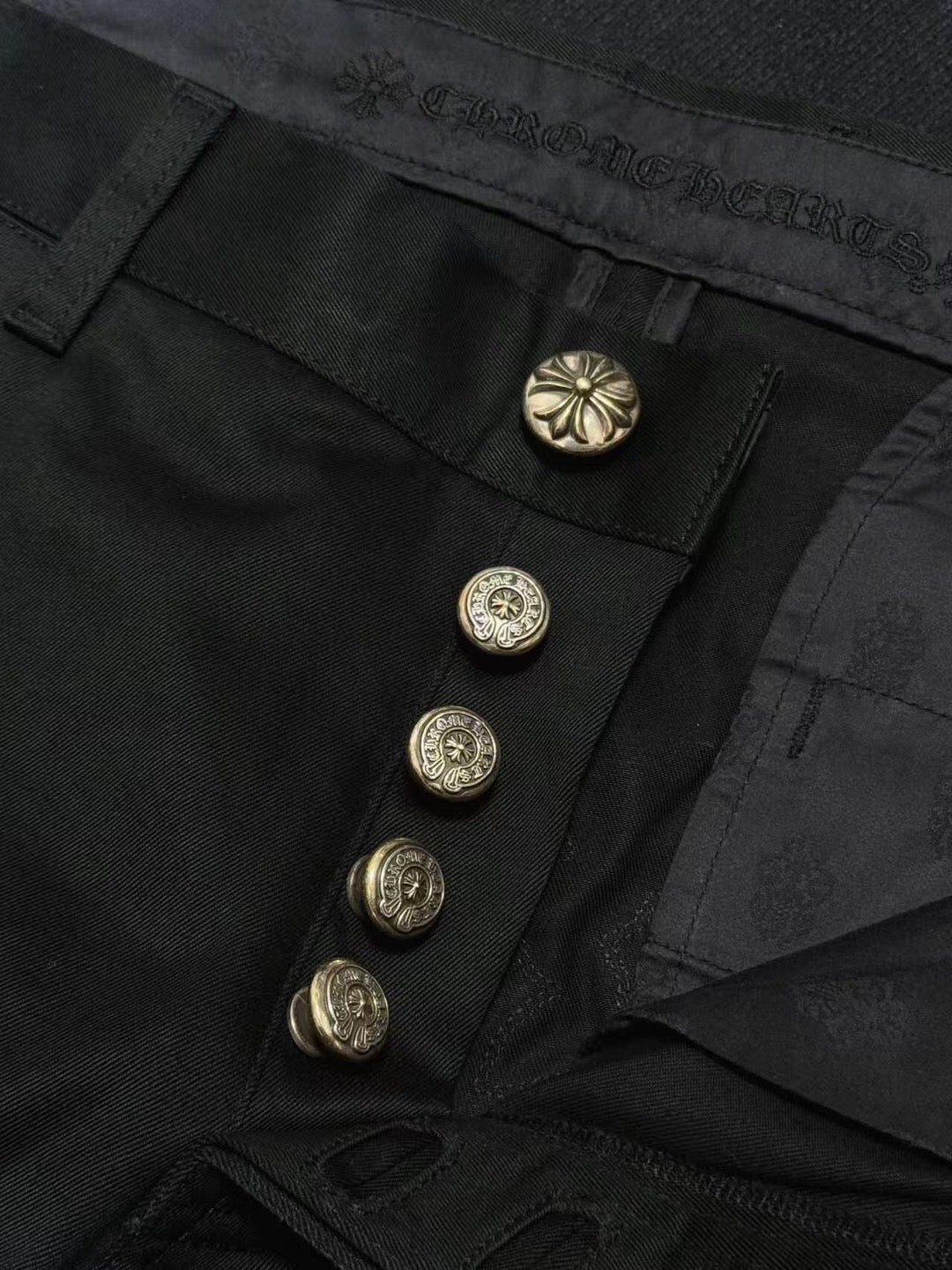 Chrome Hearts Camouflage Leather Cross Patch Carpenter Pants