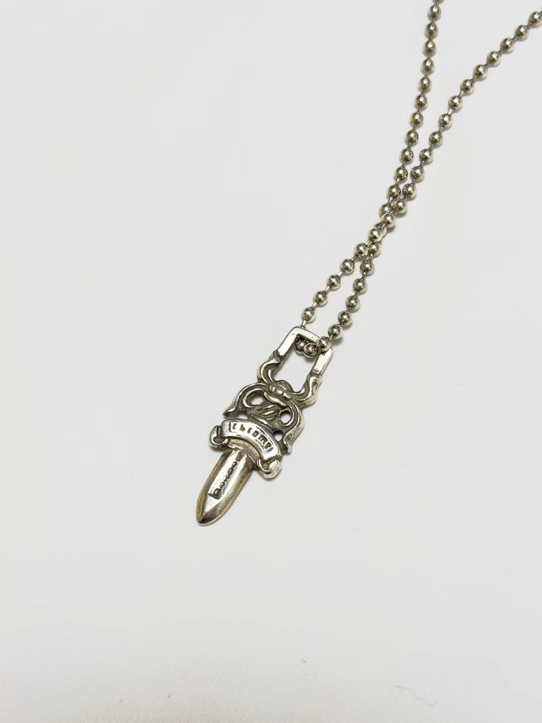 Chrome Hearts Dagger Pendant Necklace Silver Knife