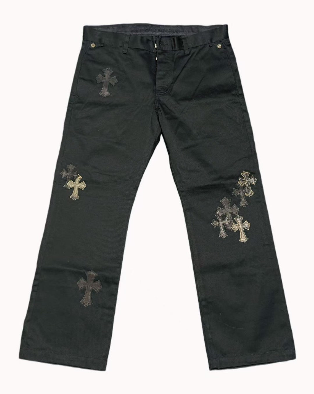 Chrome Hearts Camouflage Leather Cross Patch Carpenter Pants