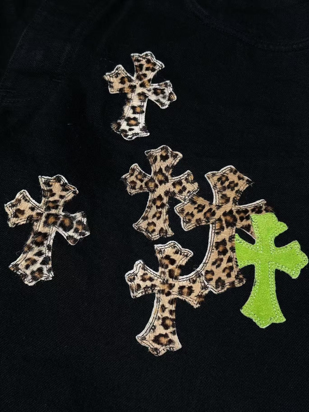 Chrome Hearts Jeans with cheetah Crosses