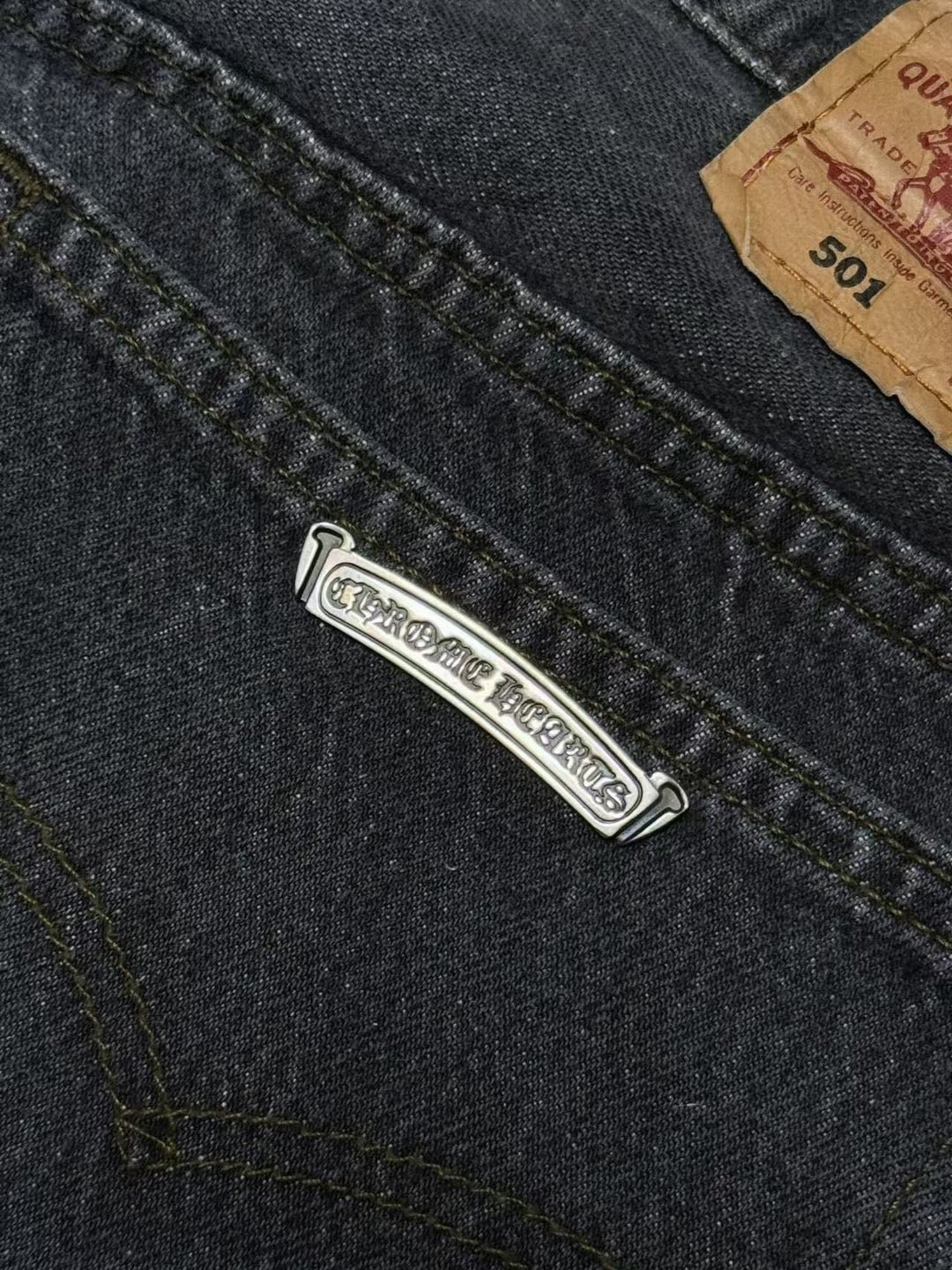 CHROME HEARTS VINTAGE LEVI‘S JEANS BLACK