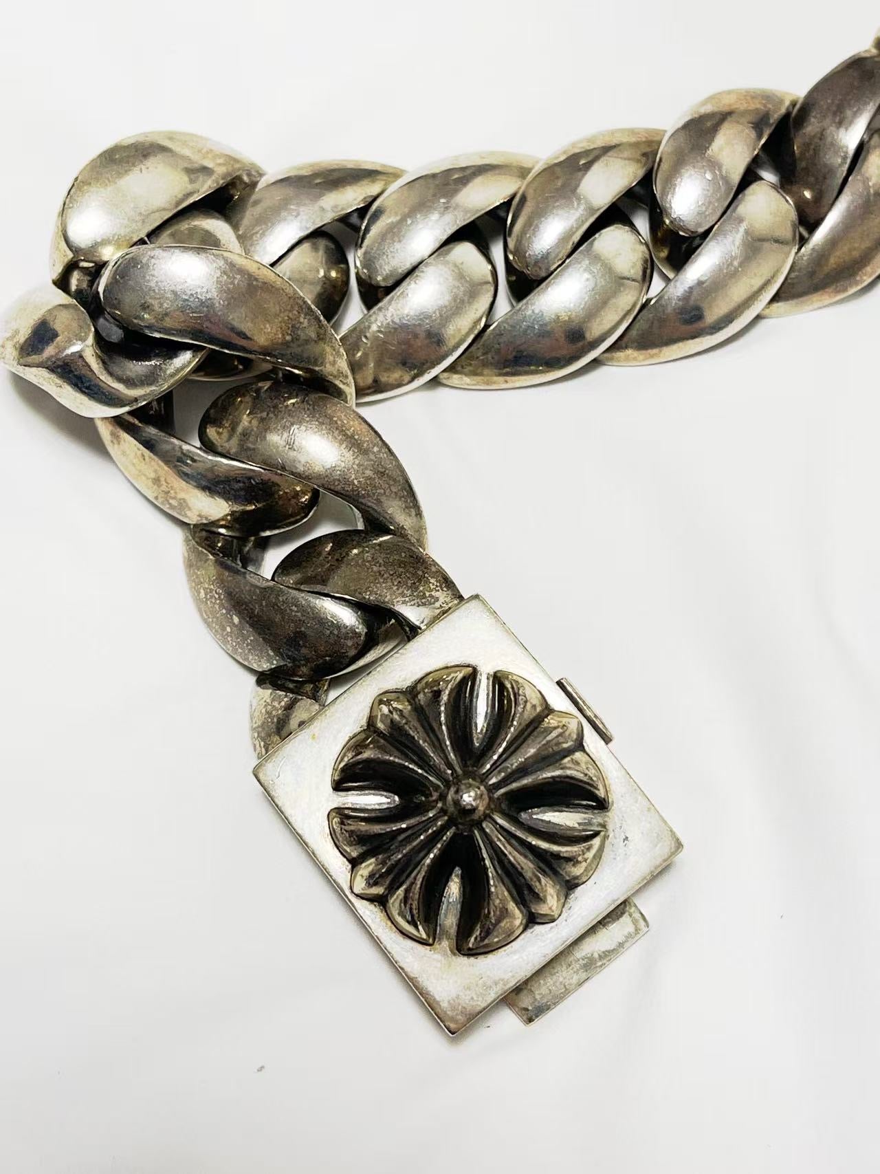 Chrome Hearts Plus Cross Box ID Cuban Link
Silver Bracelet