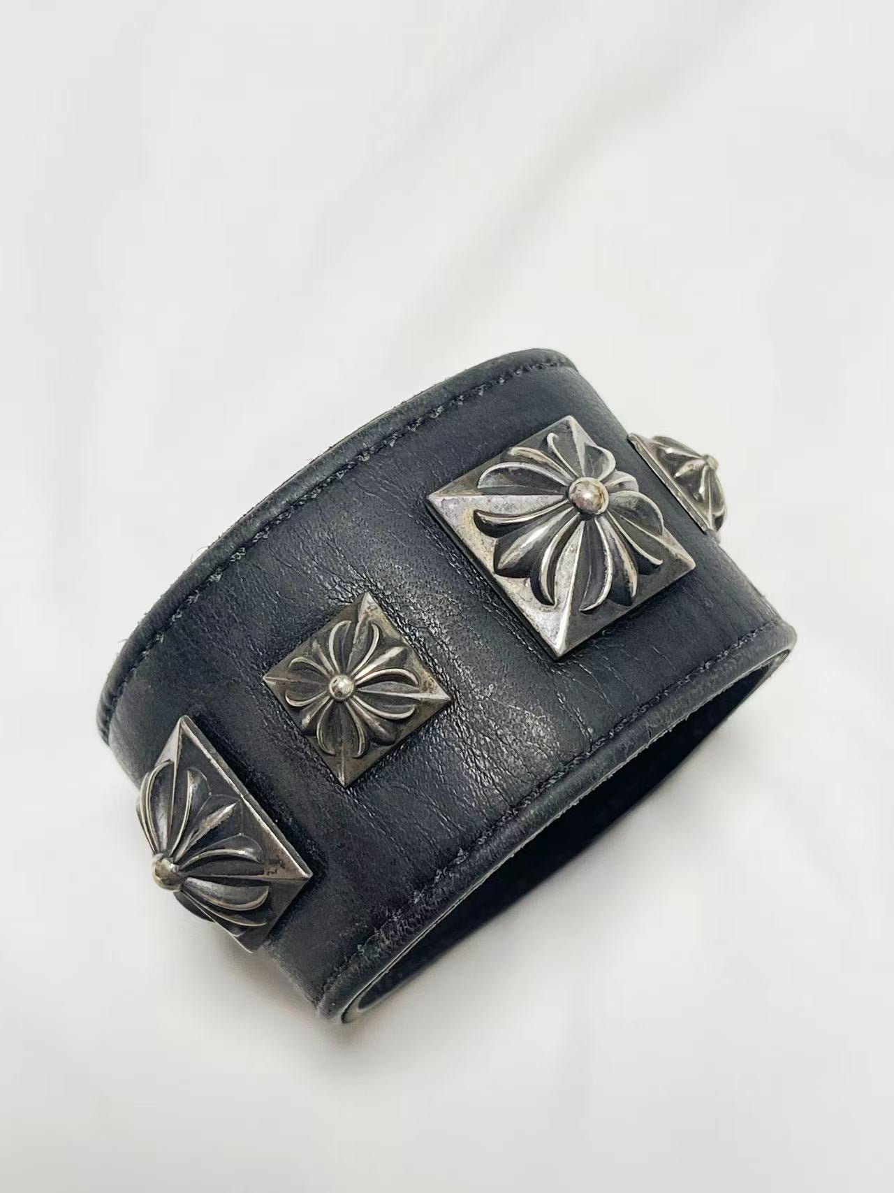 Chrome hearts leather bracelet
