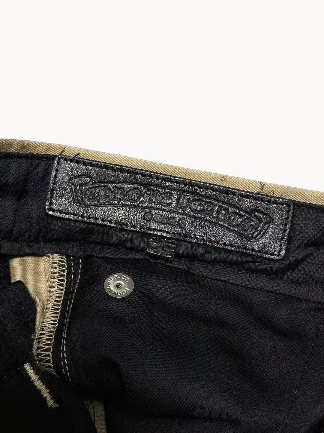 Chrome Hearts Black&Checkerboard Patch Chino Pants