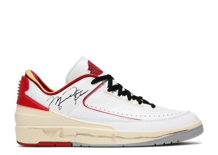 AIR JORDAN 2 OFF WHITE RETRO LOW SP 'WHITE VARSITY RED' (PRE-OWNED)