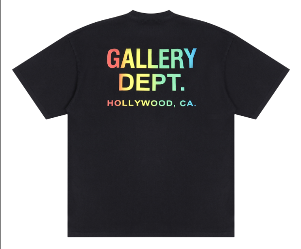 GALLERY DEPT. HOLLYHOOD. RAINBOW. LOGO. TEE BLACK