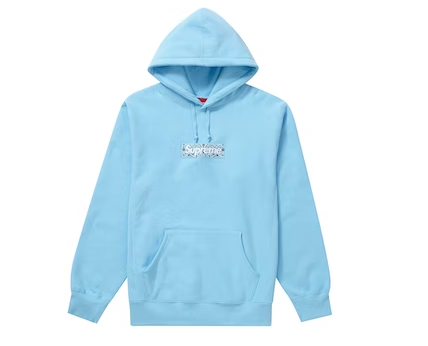 Supreme Bandana Box Logo Hooded Sweatshirt Light Blue(Pre-Owned)