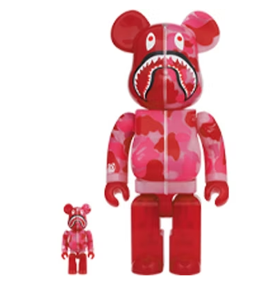 Bearbrick x BAPE ABC Camo Shark 100% & 400% Set Clear Red – SEVAGE