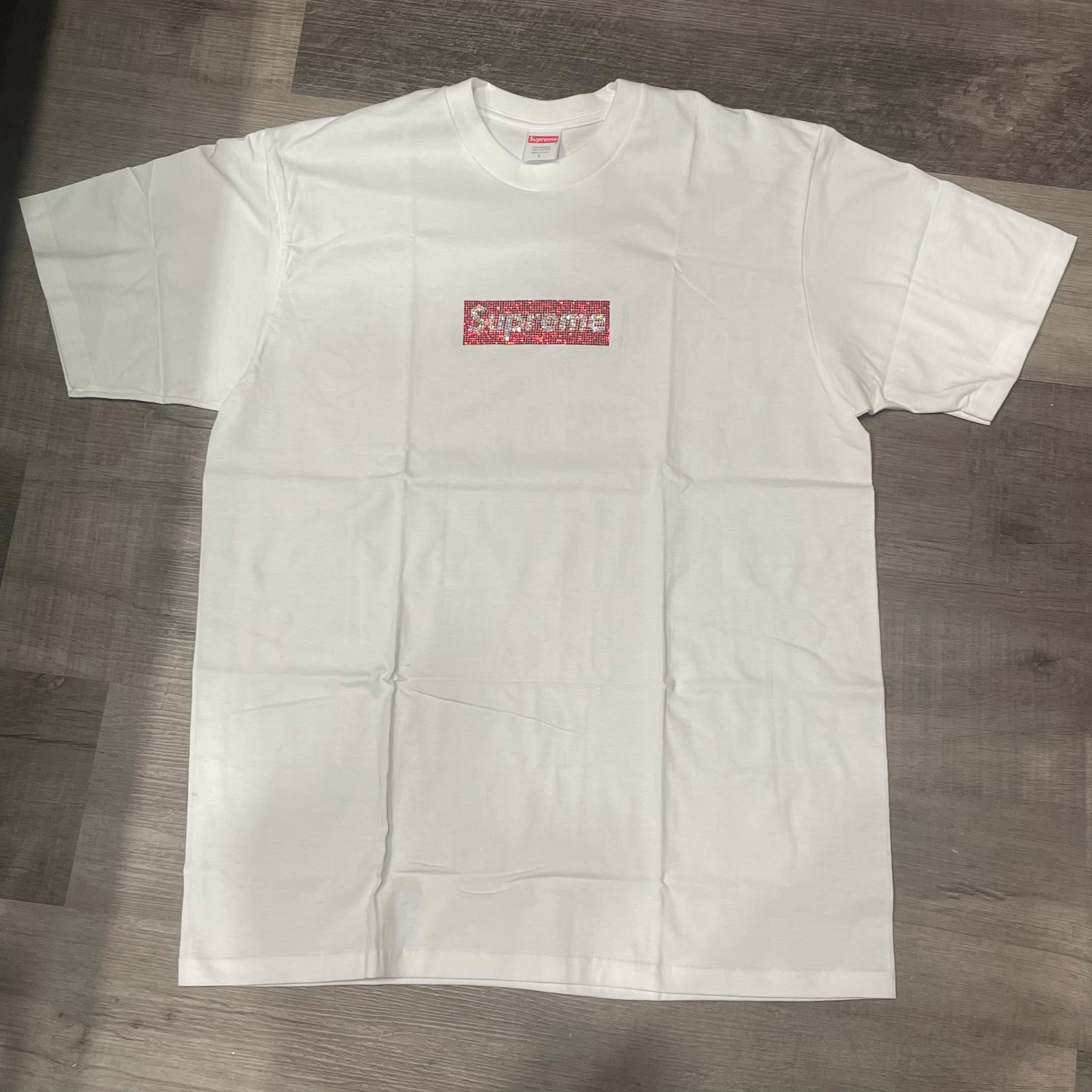 Supreme Swarovski Box Logo Tee White