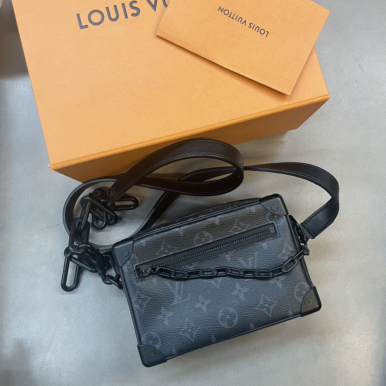 LOUIS VUITTON Black Monogram Soft Trunk Bag