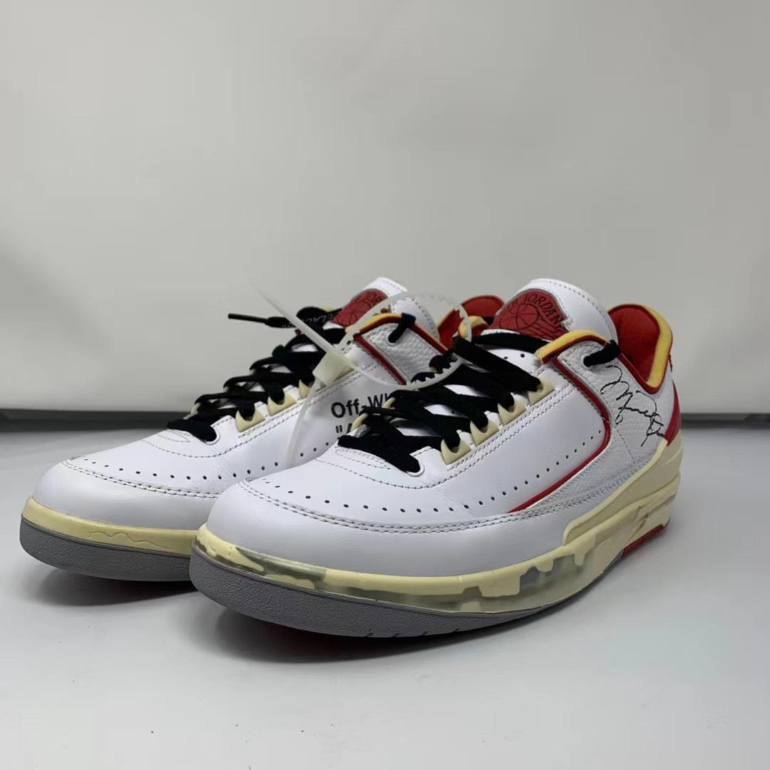 AIR JORDAN 2 OFF WHITE RETRO LOW SP 'WHITE VARSITY RED' (PRE-OWNED)